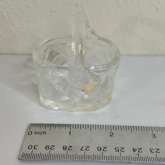 Vintage Midwest Importers Glass Mini Braided Design Basket Toothpick Holder - Picture 4 of 8